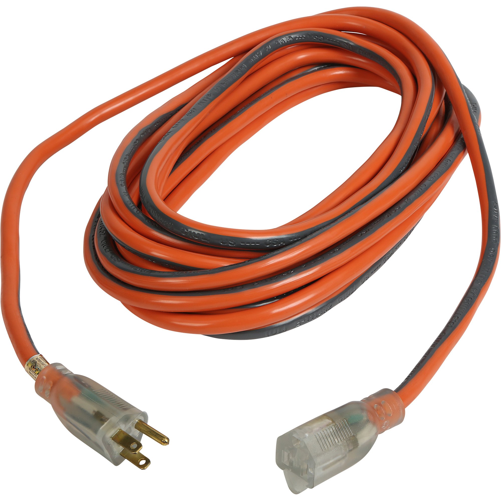 Ridgid Indoor/Outdoor Extension Cord with Lighted Ends — 25ft.L, 12-Gauge, 15 Amps, 125 Volts, Model# 520-840